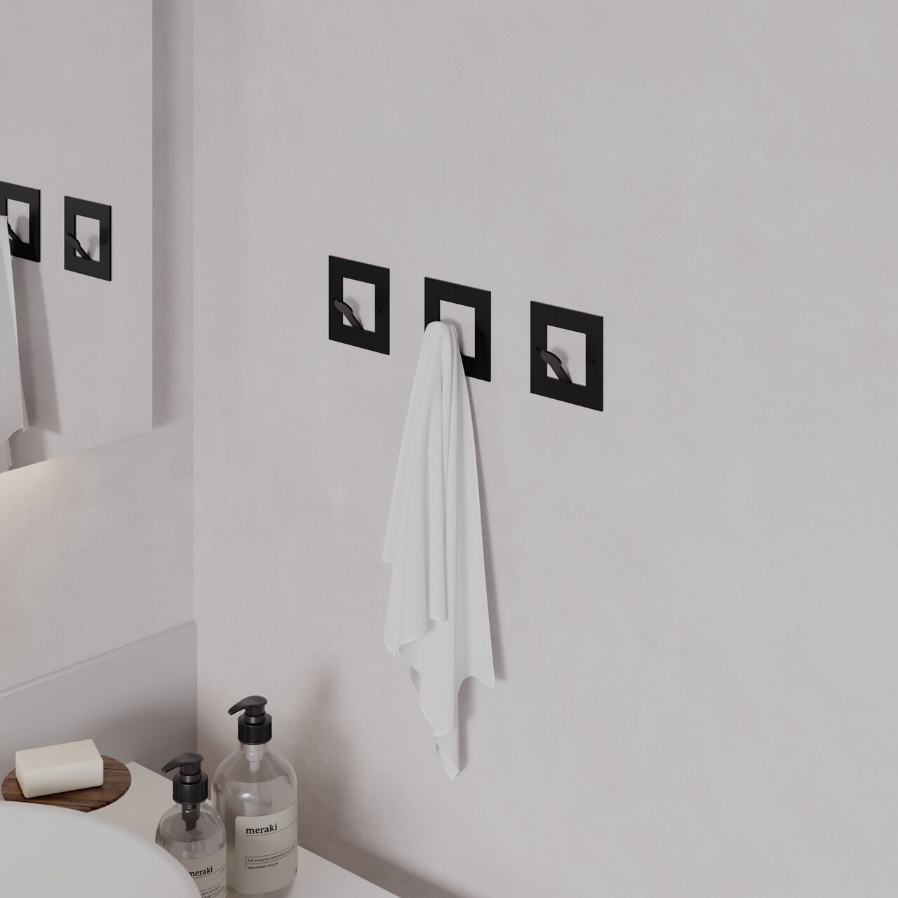 Cuier de perete, Kaly Metal Square Hanger, Fier vopsit static, Negru - view 3
