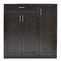 Pantofar cu 3 usi Sante, Pakoworld, 30 perechi pantofi, 120x37x123 cm, PAL/MDF, wenge