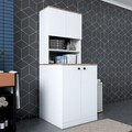 Dulap pentru masina de spalat, Wren,  KD102 - 2160, 70 x 183.6 x 72.6 cm, pal melaminat, alb/nuc