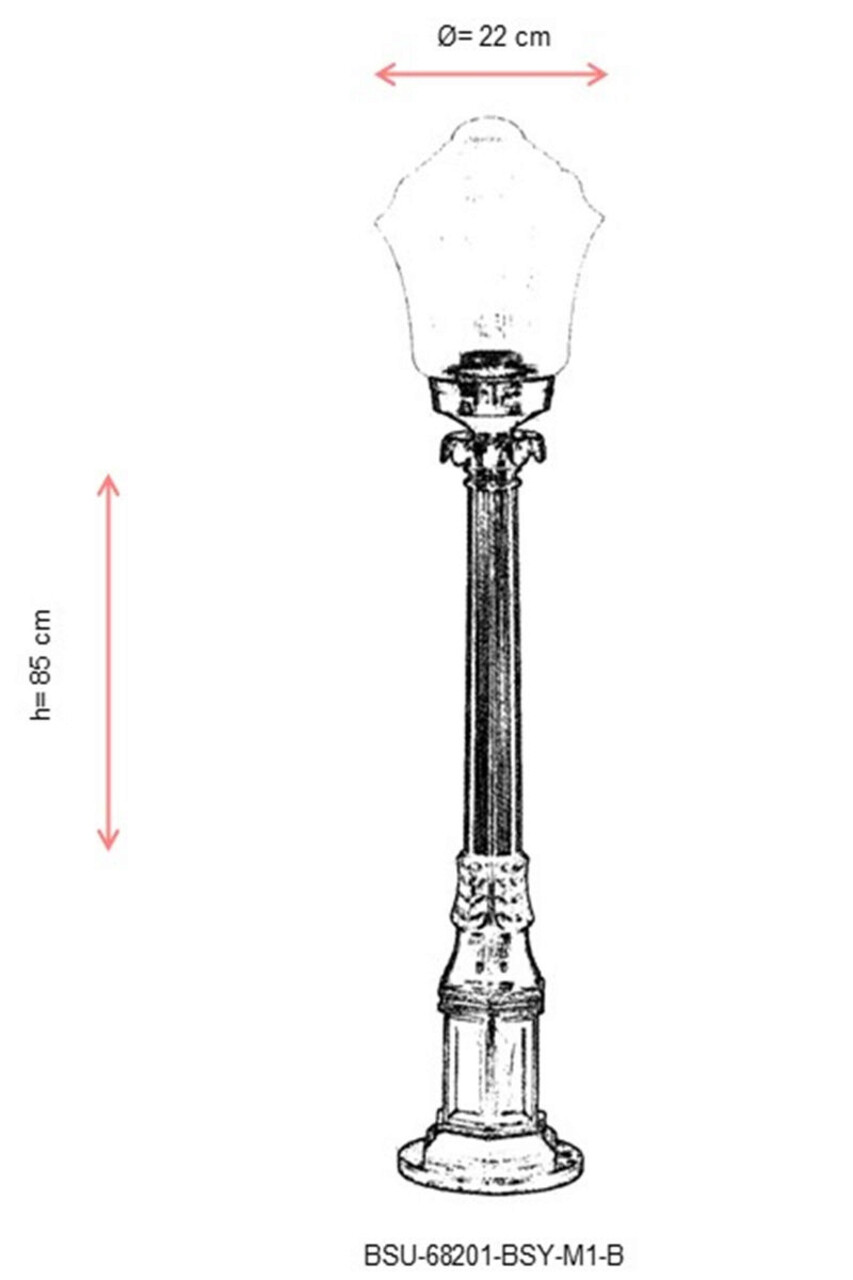 Lampadar de exterior, Avonni, 685AVN1322, Plastic ABS, Negru