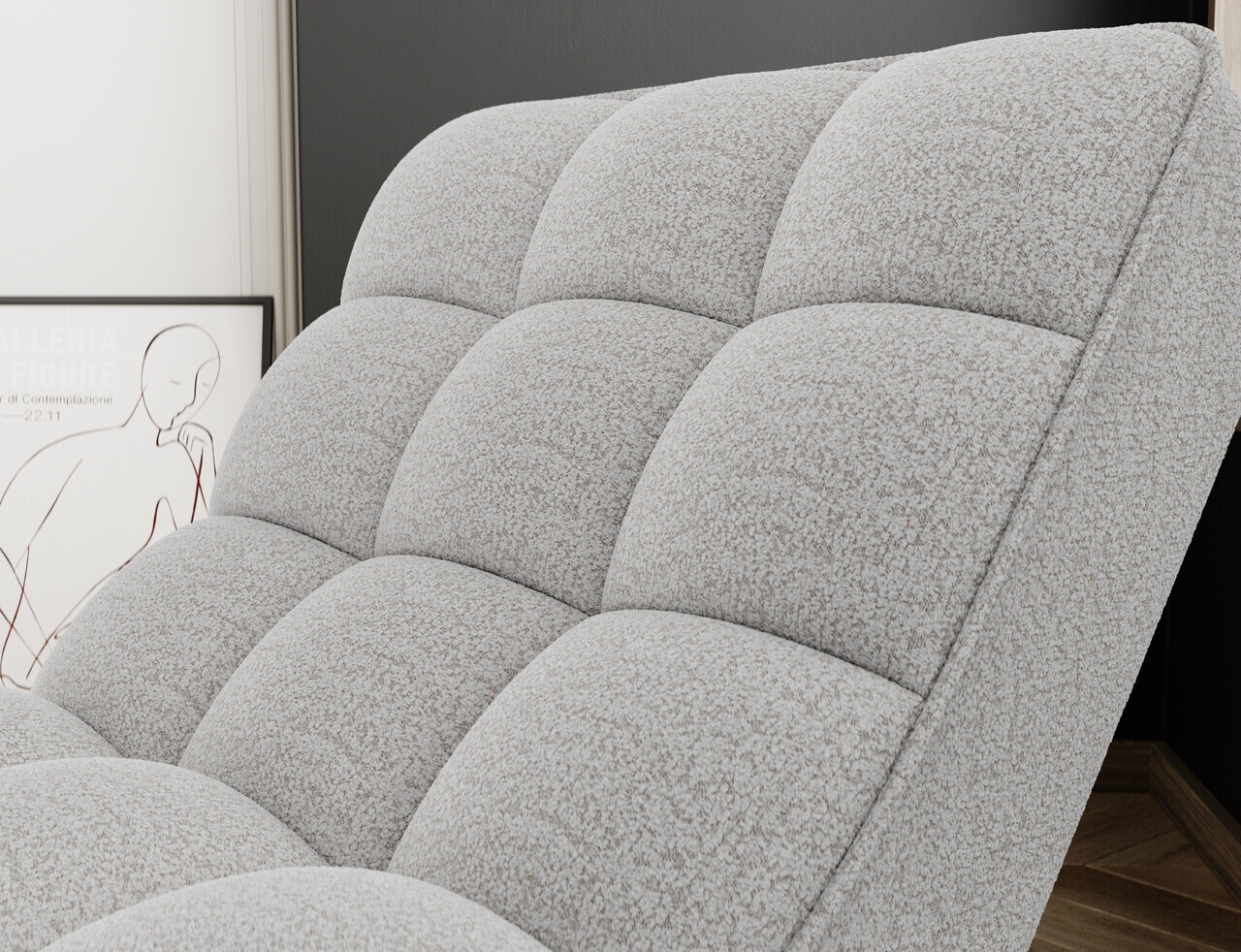Sezlong living ELTAP, LOR-01ROY, Loren, 170x85x85 cm, poliester, alb - view 6