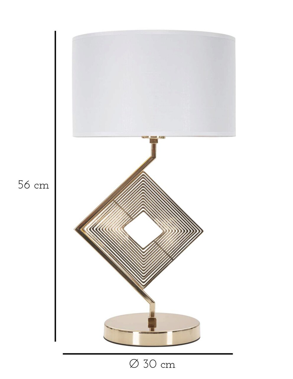Lampa de masa Move, Mauro Ferretti, Ø30 x 56 cm, 1 x E27, 40W, fier/textil, auriu/alb