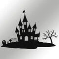 Decoratiune de perete, Halloween 1, Metal, Dimensiune: 70 x 48 cm, Negru