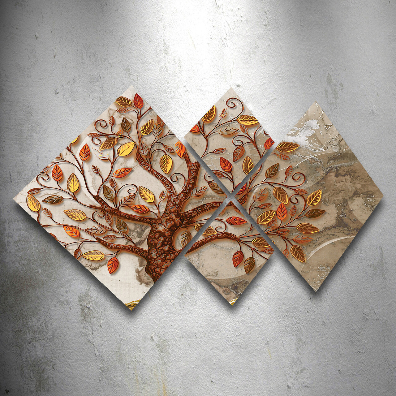 Set 4 tablouri decorative, 4MDF1787222420, MDF, Imprimat UV, Multicolor - 1 | YEO