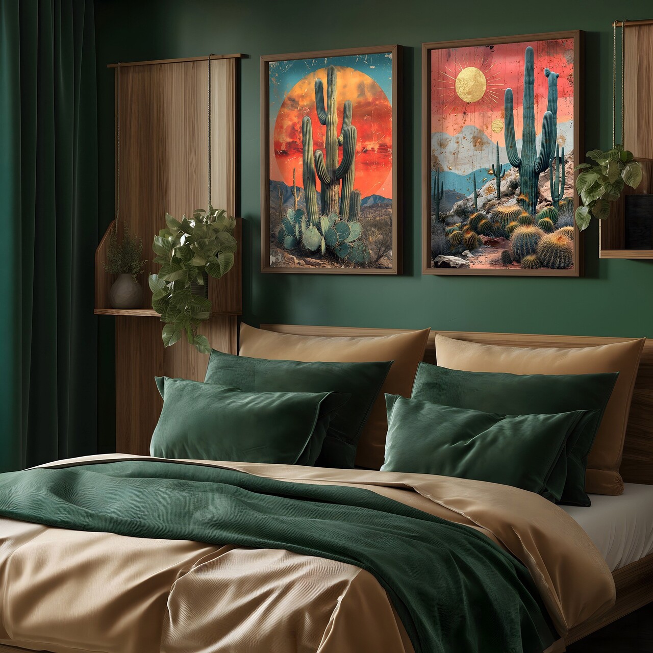 Set 2 tablouri decorative HUM108 Cadru: 100% MOLID Multicolor