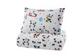 Set cuvertura dubla 3 piese, Love Pandas - White, EnLora Home, Bumbac Ranforce