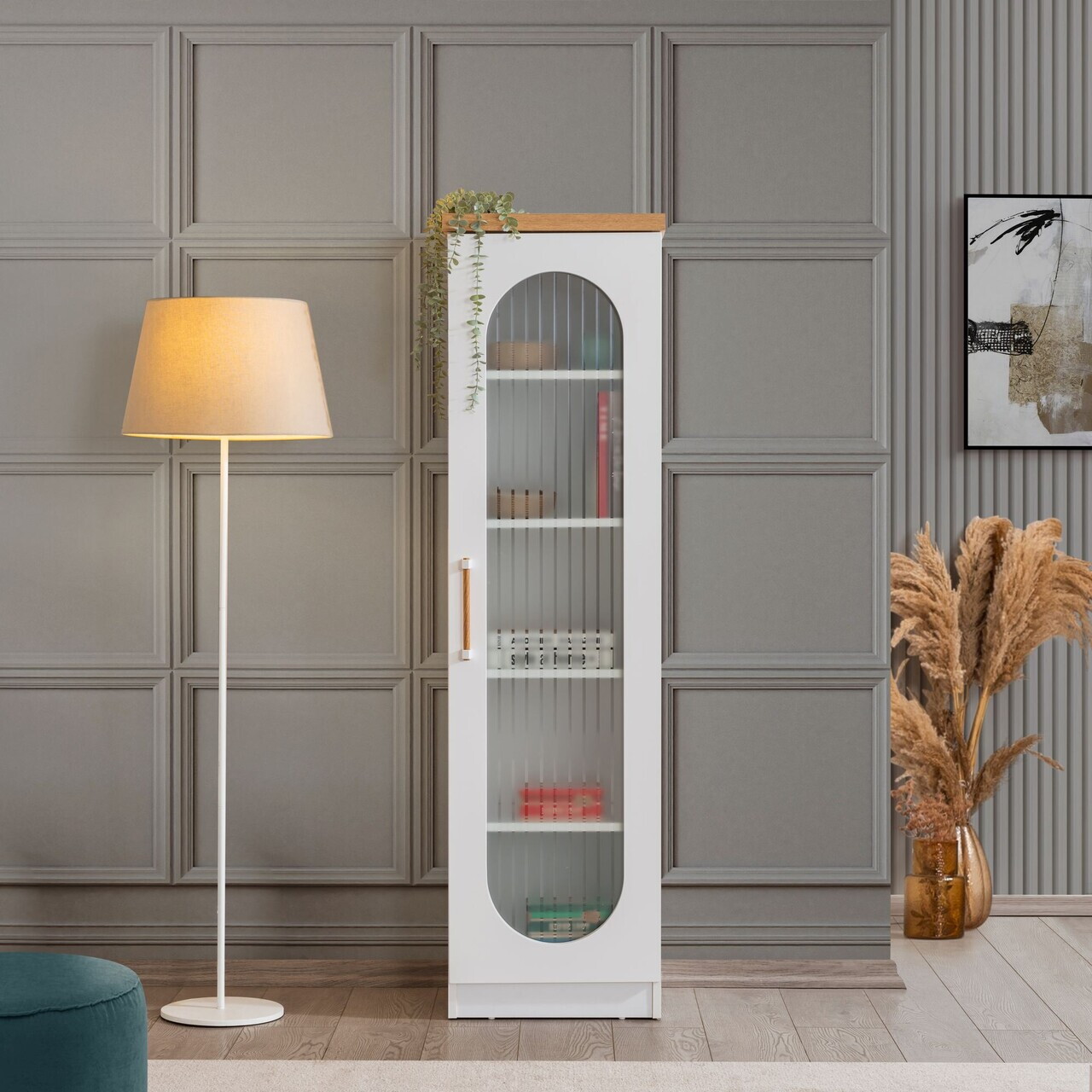 Corp biblioteca, Hanah Home, Vita, 47x171x38 cm, PAL, Alb - view 2