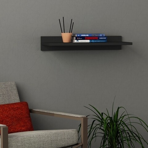 Raft pentru perete Duz, Decortie, 60x22x10 cm, antracit