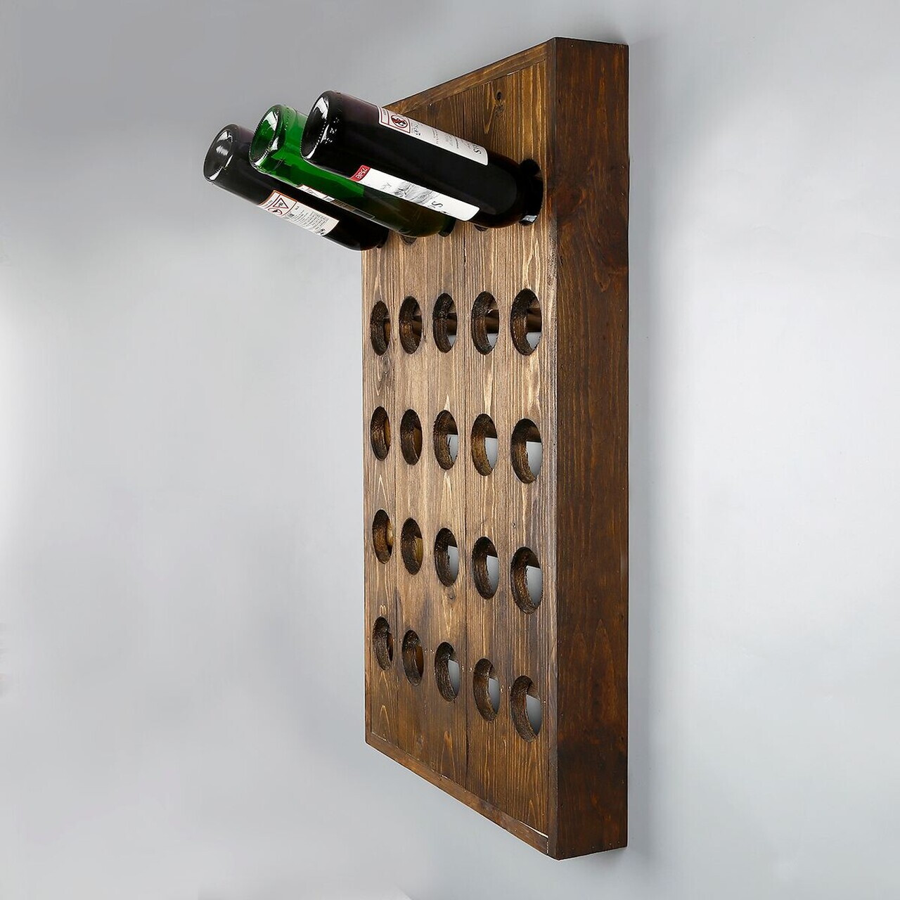 Raft pentru sticle de vin, Hanah Home, Raf340, 49x70x9 cm, Lemn masiv, Lemn - view 3