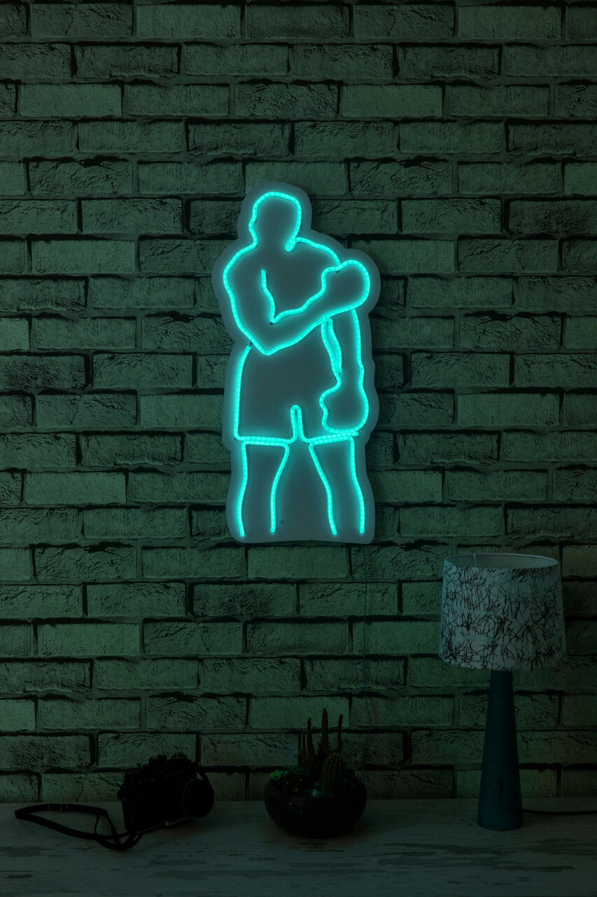 Decoratiune luminoasa LED, Muhammed Ali, Benzi flexibile de neon, DC 12 V, Albastru - 1 | YEO