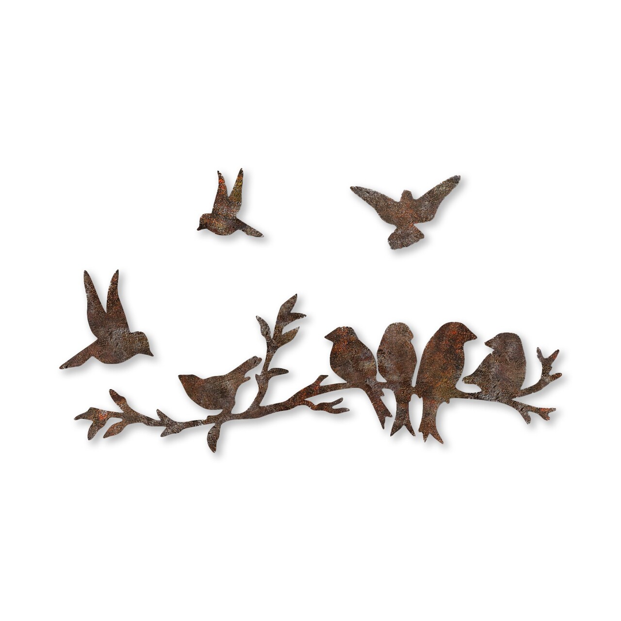 Decoratiune de perete, Rusty Birds 2, 13 x 13 cm, Maro antichizat - view 5