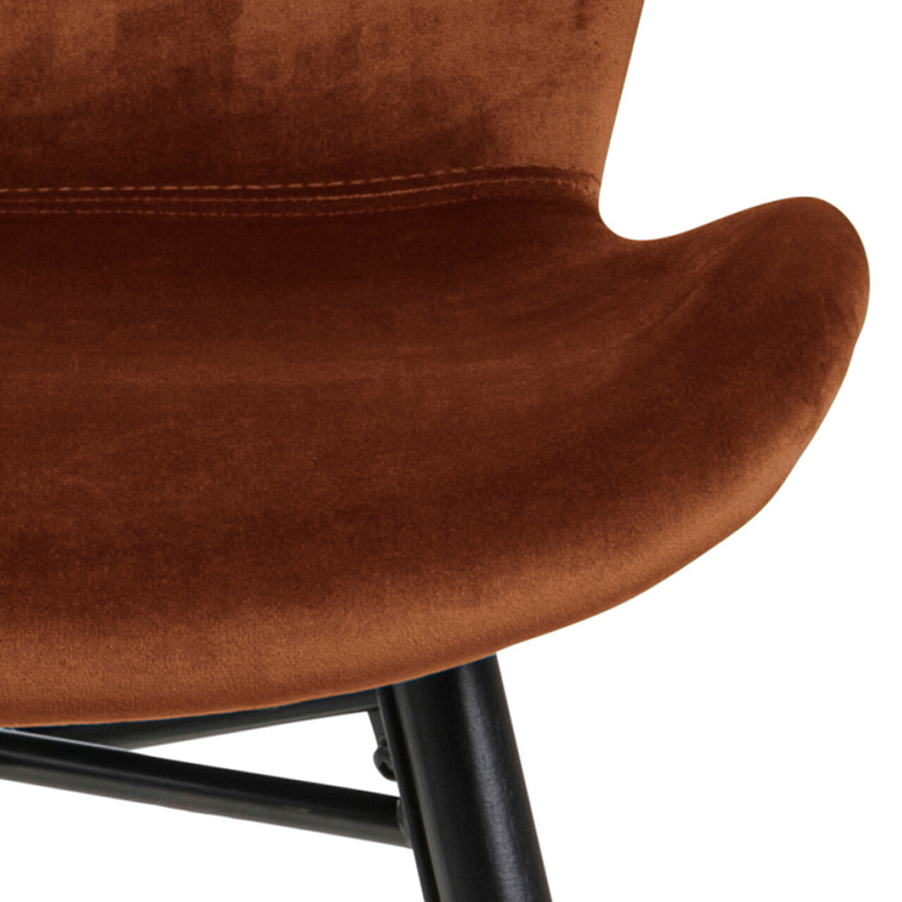 Scaun Batilda -A1, Actona, 47x53x82.5 cm, catifea/lemn de cauciuc, cupru