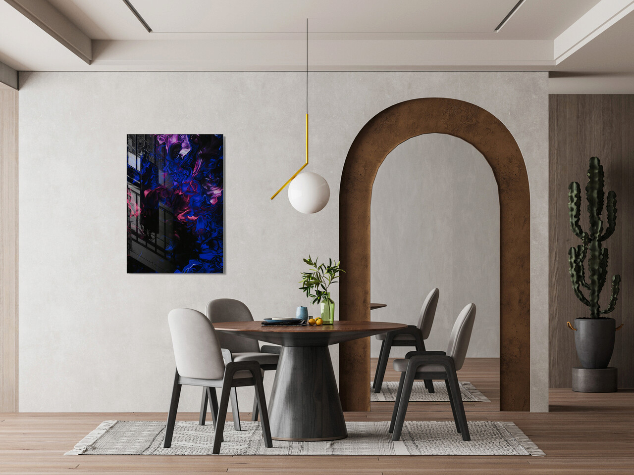 Tablou decorativ, 1492, Sticla temperata, 30 x 45 cm, Multicolor - 1 | YEO
