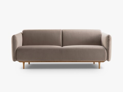 Canapea 3 locuri, Noomi-88, Micadoni Home, 196x94x75 cm, catifea, gri beton