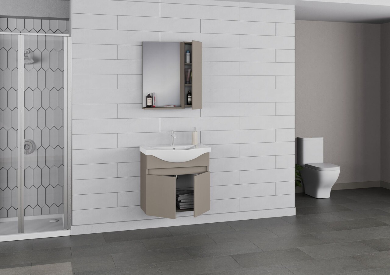 Set mobilier de baie (2 piese), Hanah Home, Sole 65, Latte - view 4