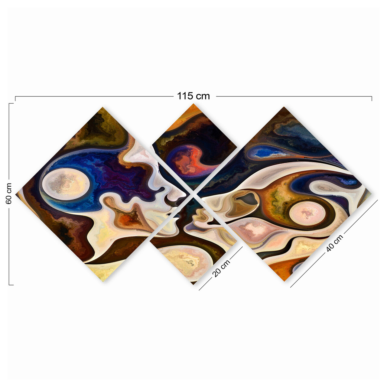 Set 4 tablouri decorative, 4MDF1302494941, MDF, Imprimat UV, Multicolor