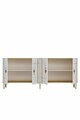 Consola, Hanah Home, Ilay 180, 180x75x32 cm, Stejar Safir / Alb / Auriu