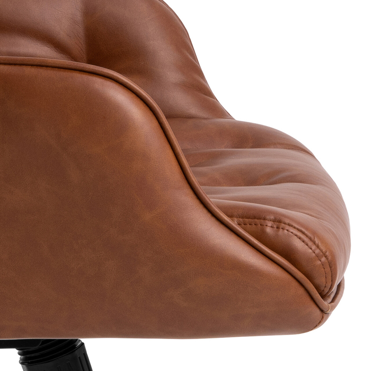Scaun de birou Erik, Actona, 60x67.5x106 cm, rotativ, piele ecologica/otel, brandy - view 7