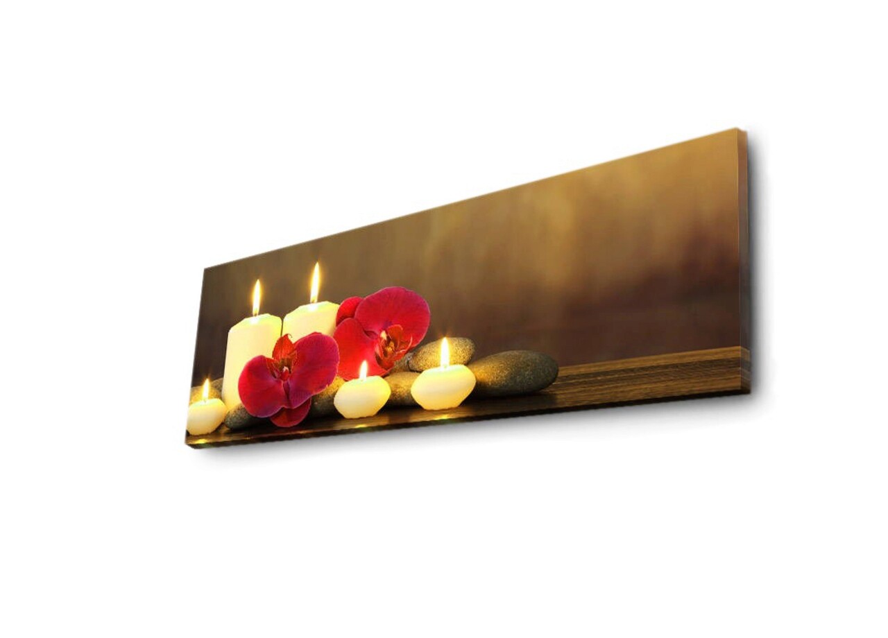 Tablou decorativ cu lumina LED, 3090İACT-34, Canvas, 30 x 90 cm, Multicolor