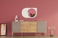 Oglinda decorativa, Siam, Pubble, 60x90x2.2 cm, Alb