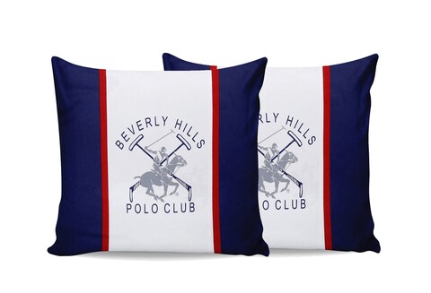 Set 2 fete de perna, 60x60 cm, 100% bumbac ranforce, Beverly Hills Polo Club, BHPC 001, albastru inchis