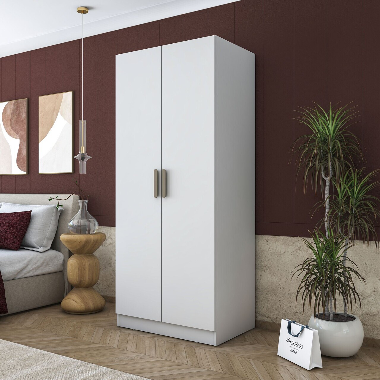 Dulap pentru haine Hanah Home BA171 90x210x57.5 cm PAL MELAMINAT CALITATE E1 Alb