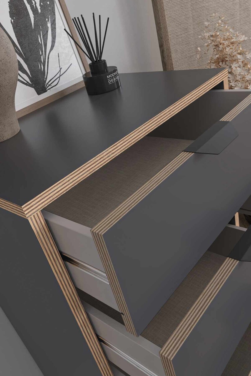 Dulap, Hanah Home, Arden, 50x105x40 cm, Antracit - imagine 6