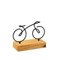 Decoratiune, Velo, 12x8x17 cm, Metal, Lemn/Negru