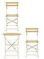 Set mobilier de gradina Bistro 3 piese Wissant, Bizzotto, otel, finisaj mat, ocru