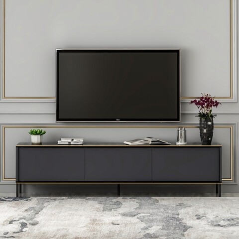 Comoda TV, Inarch, Imaj, 180 x 45.2 x 35 cm, pal melaminat, antracit Inarch