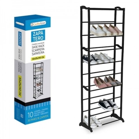 Pantofar cu 9 nivele confortime, 50x25x140 cm, metal/plastic, negru