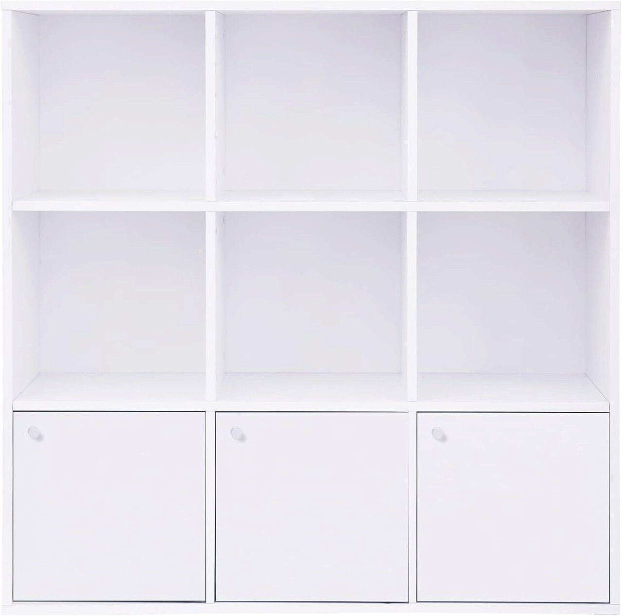 Biblioteca cu 9 compartimente Vasagle, 97.5x30x97.5 cm, PAL melaminat, alb - 1 | YEO