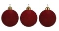 Set 3 globuri asortate Bauble, Decoris, sticla, rosu