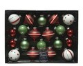 Cutie cu 20 de globuri asortate Baubles mix, Decoris, sticla, argintiu/verde