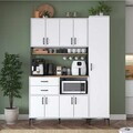 Dulap multifunctional, Hanah Home, JE260, 160x218.6x45 cm, Alb/Maro