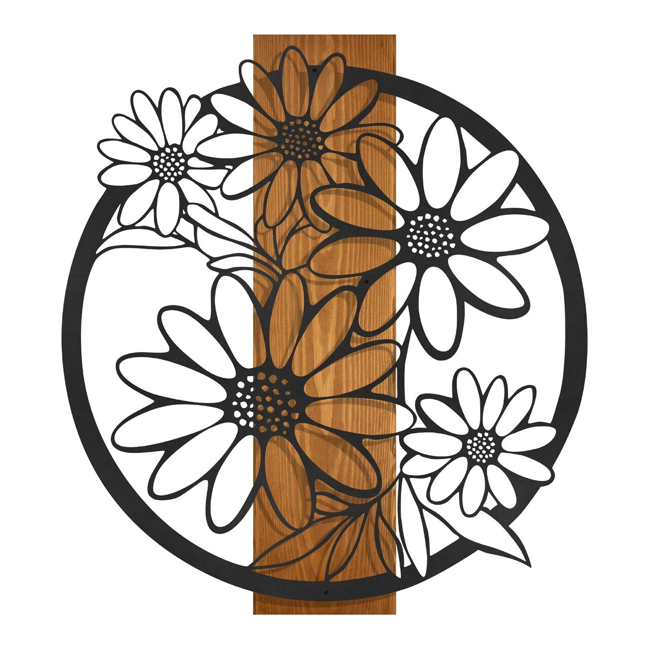 Decoratiune de perete, Marguerite, Cadru: Lemn (Grosime: 2 cm), Nuc negru — imaginea 7