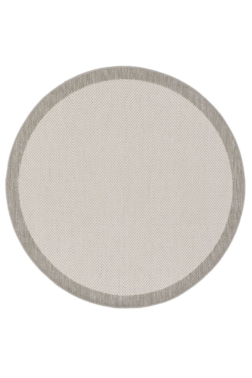 Covor (120 cm), Sisalux 3086 Round, 120x120 cm, Alb/Gri - view 2