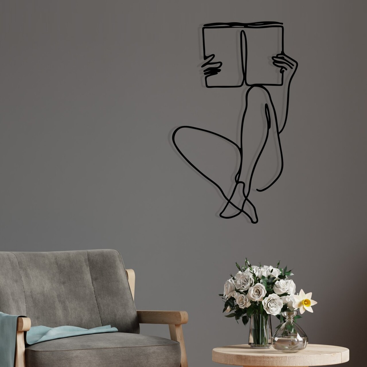 Decoratiune de perete, Adios, Dimensiuni: 37,5 x 60 cm, Negru - view 2