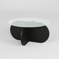 Masuta de cafea, Neostill, Bubble, 75x35x75 cm, Sticla temperata, Negru