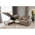 Coltar extensibil stanga 4 locuri ELTAP, Foble, 267x196x100 cm, lemn/poliester, maro deschis