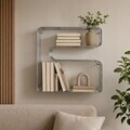 Raft de perete, Hanah Home, Kira, 42.5x37x11.5 cm, Crom