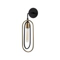 Aplica de perete, Cerco - 3151, Tatum, 14 x 17 x 45 cm, 1 x E27, 40W, negru/auriu
