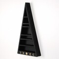 Raft de perete, Evila Originals, Cry002-S, 26x50x6 cm, Lemn masiv, Negru