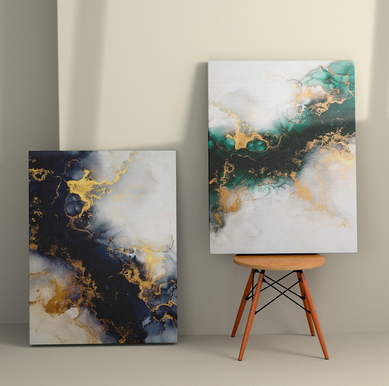 Tablou decorativ, 2KNV4356, Canvas, Lemn, Multicolor