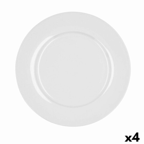 Set 4 farfurii, Bidasoa, Glacial, Ø 27 cm, ceramica, alb Bidasoa