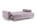 Canapea extensibila, Mimosa, Mazzini Sofas, 3 locuri, cu lada de depozitare, 220x100x92 cm, catifea, lavanda