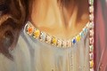 Tablou decorativ Jesus, Mauro Ferretti, 72x102 cm, lemn de pin/canvas pictat si lacuit, multicolor