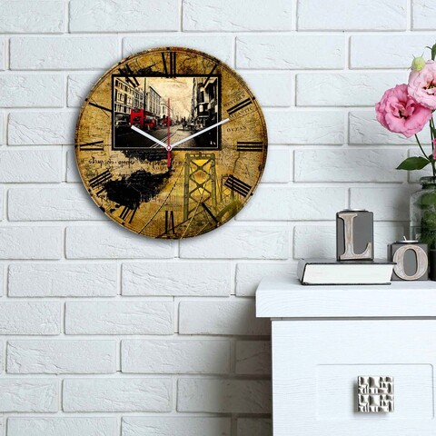 Ceas de perete, 3030ms-008, mdf, ø30 cm, multicolor