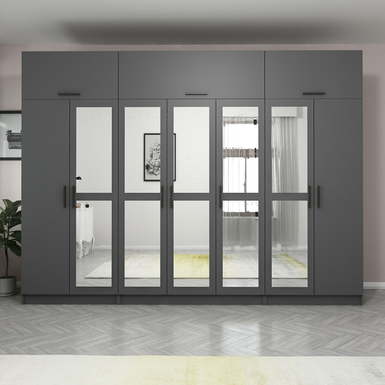 Dulap pentru haine, Minerva, Kale, Antracit - 1 | YEO