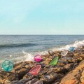 Scaun pentru gradina Acapulco, 70 x 80 x 85 cm, otel/ratan sintetic, albastru cyan